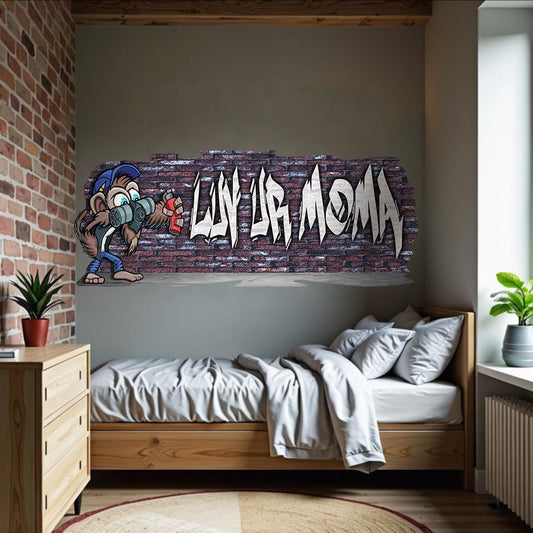 Mischievous Monkey-1 Graffiti Vinyl Wall Decal – Custom Name Street Art Decor