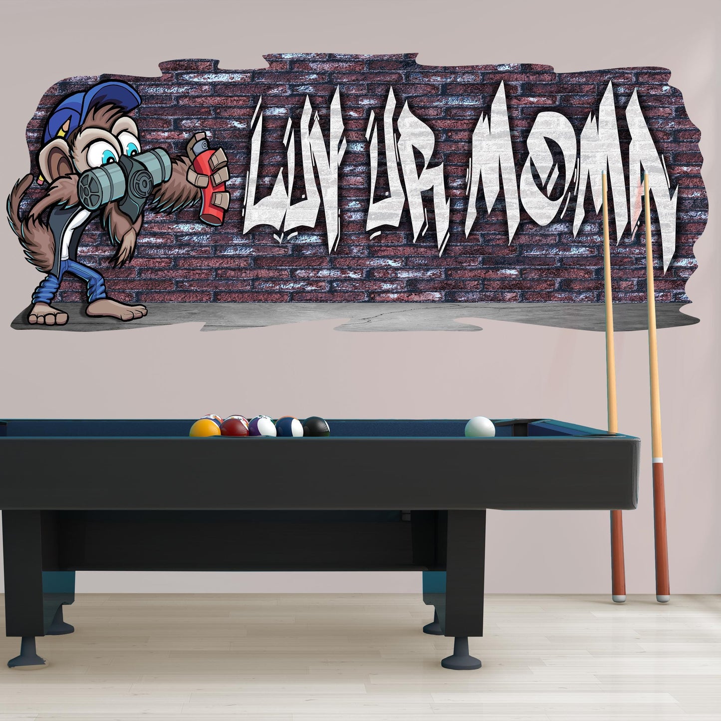 Mischievous Monkey-1 Graffiti Vinyl Wall Decal – Custom Name Street Art Decor