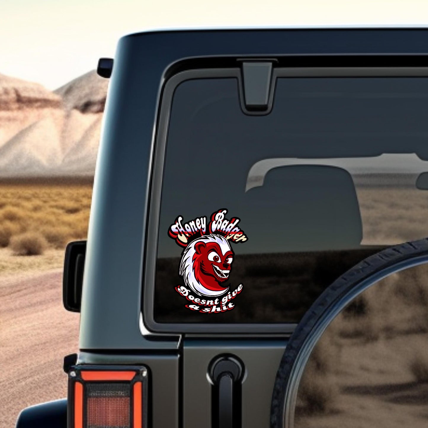 Honey Badger Bust Vinyl Decal – “Honey Badger Doesn’t Give a Sh*t”