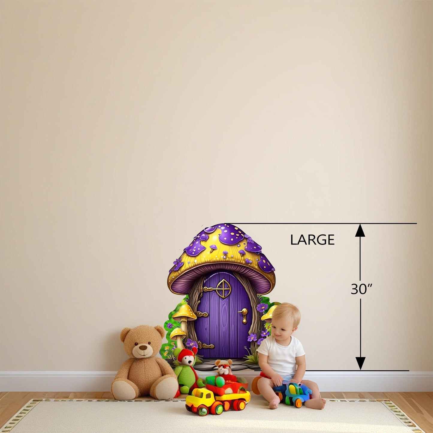 Whimsical Mushroom House vinyl wall decal