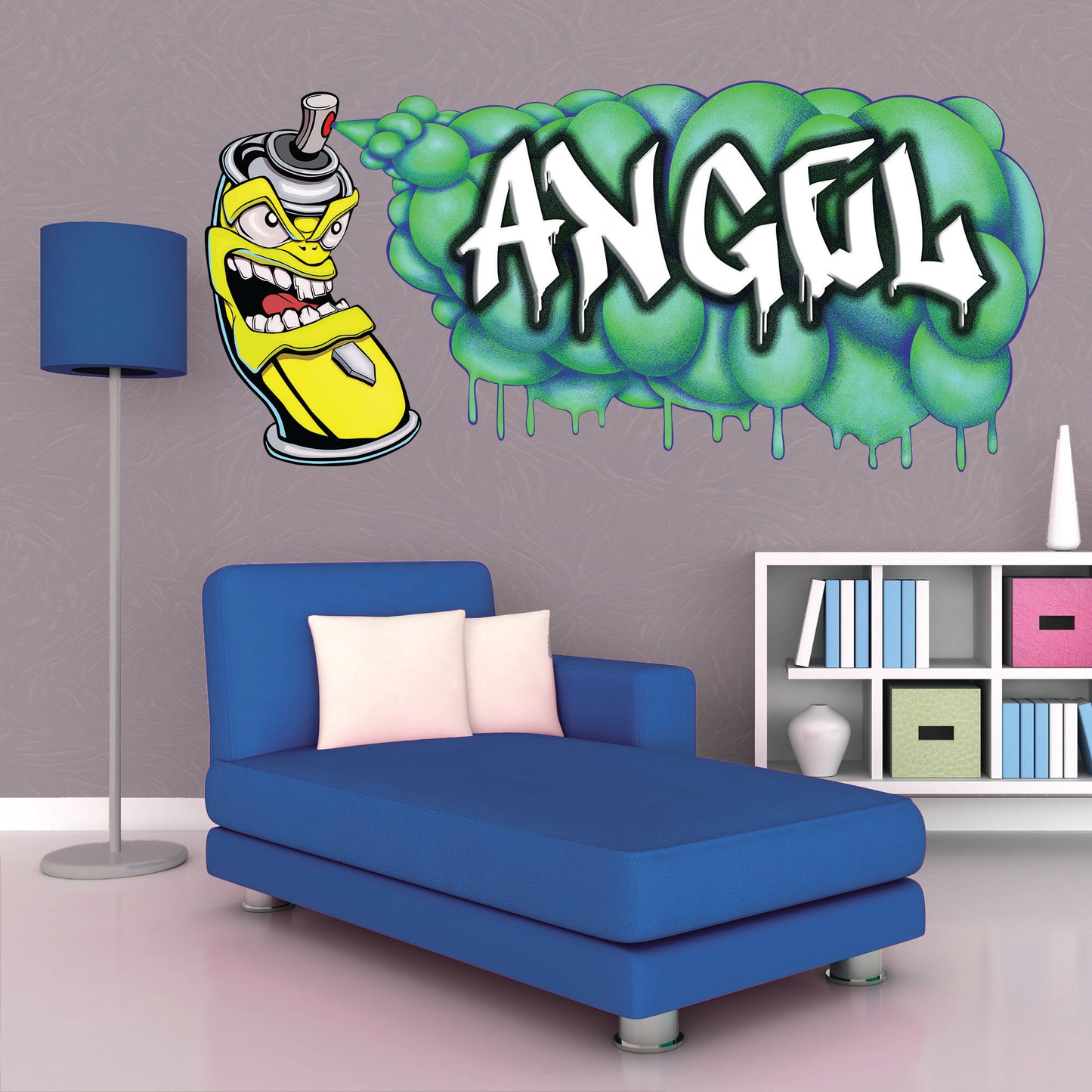 Custom Graffiti Spray Paint Can Wall Decal – “Stan the Can” Art Sticker with Personalized Name – Urban Street Art Decor – Room Mural (Copy)