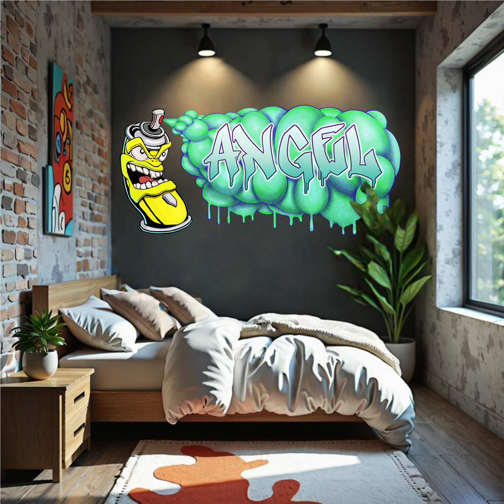 Custom Graffiti Spray Paint Can Wall Decal – “Stan the Can” Art Sticker with Personalized Name – Urban Street Art Decor – Room Mural (Copy) (Copy) (Copy)