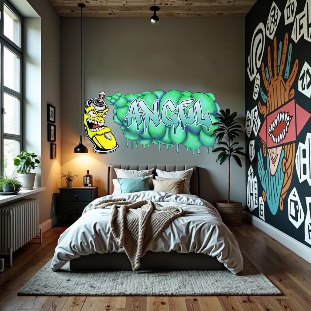 Custom Graffiti Spray Paint Can Wall Decal – “Stan the Can” Art Sticker with Personalized Name – Urban Street Art Decor – Room Mural (Copy) (Copy) (Copy)