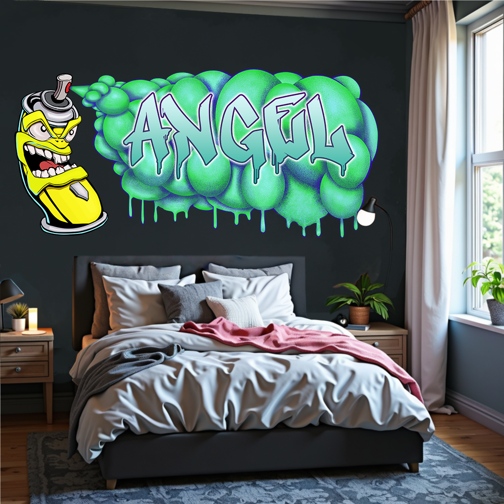 Custom Graffiti Spray Paint Can Wall Decal – “Stan the Can” Art Sticker with Personalized Name – Urban Street Art Decor – Room Mural (Copy) (Copy) (Copy)