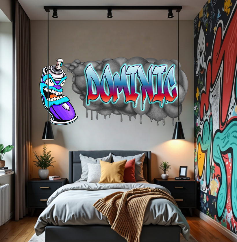 Custom Graffiti Spray Paint Can Wall Decal – “Stan the Can” Art Sticker with Personalized Name – Urban Street Art Decor – Room Mural (Copy) (Copy) (Copy) (Copy)