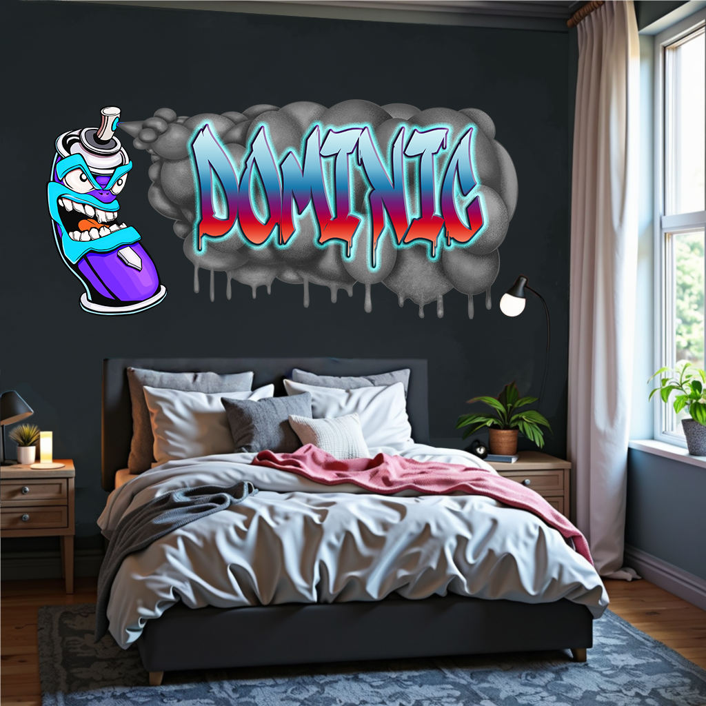 Custom Graffiti Spray Paint Can Wall Decal – “Stan the Can” Art Sticker with Personalized Name – Urban Street Art Decor – Room Mural (Copy) (Copy) (Copy) (Copy)