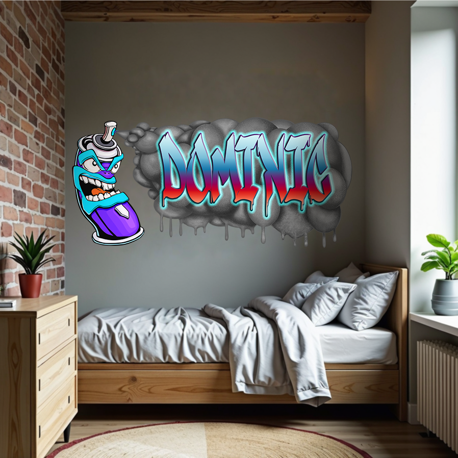 Custom Graffiti Spray Paint Can Wall Decal – “Stan the Can” Art Sticker with Personalized Name – Urban Street Art Decor – Room Mural (Copy) (Copy) (Copy) (Copy)