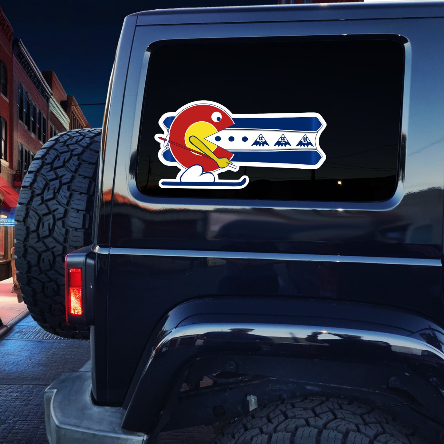 Colorado Pac-Man Skier Decal