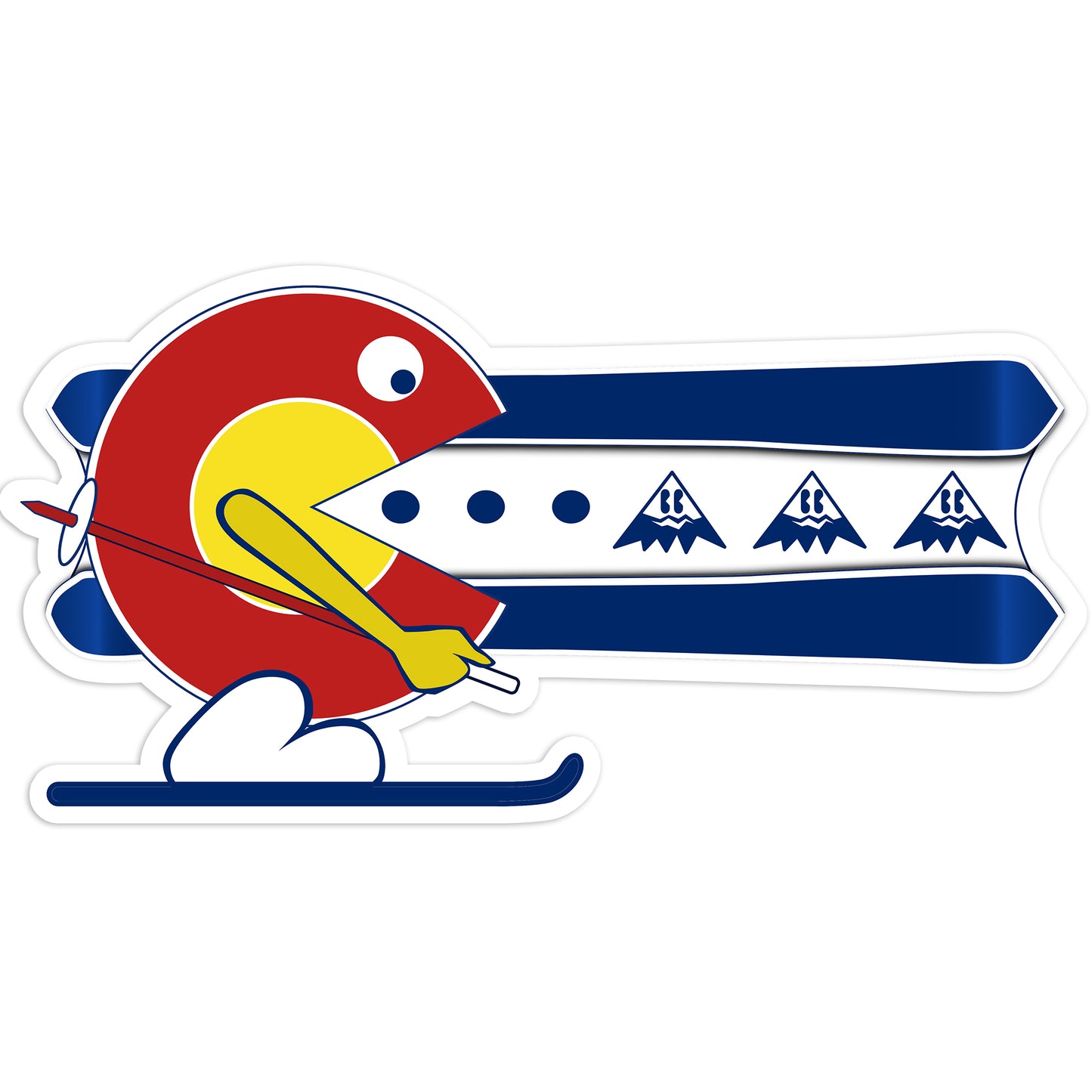 Colorado Pac-Man Skier Decal