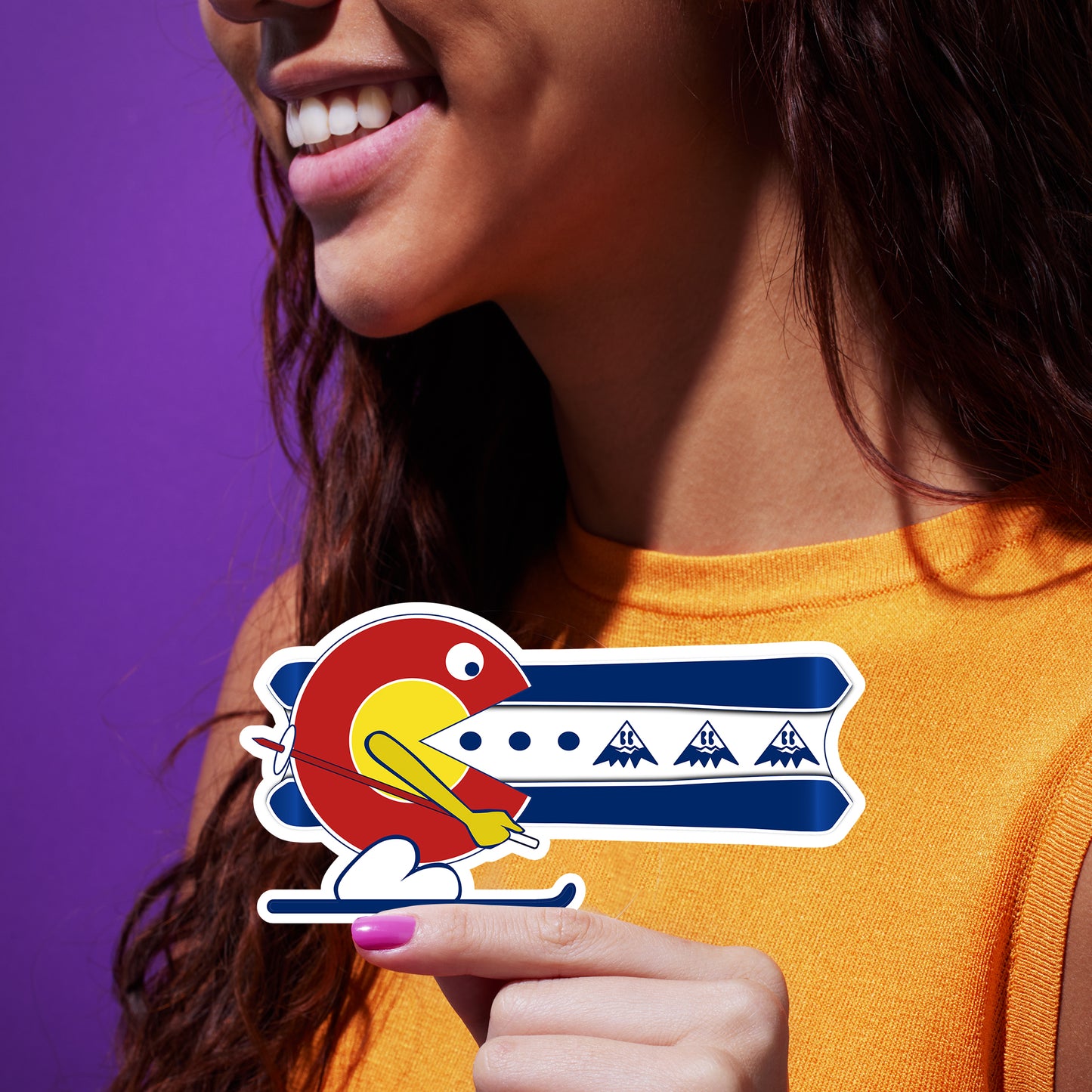Colorado Pac-Man Skier Decal