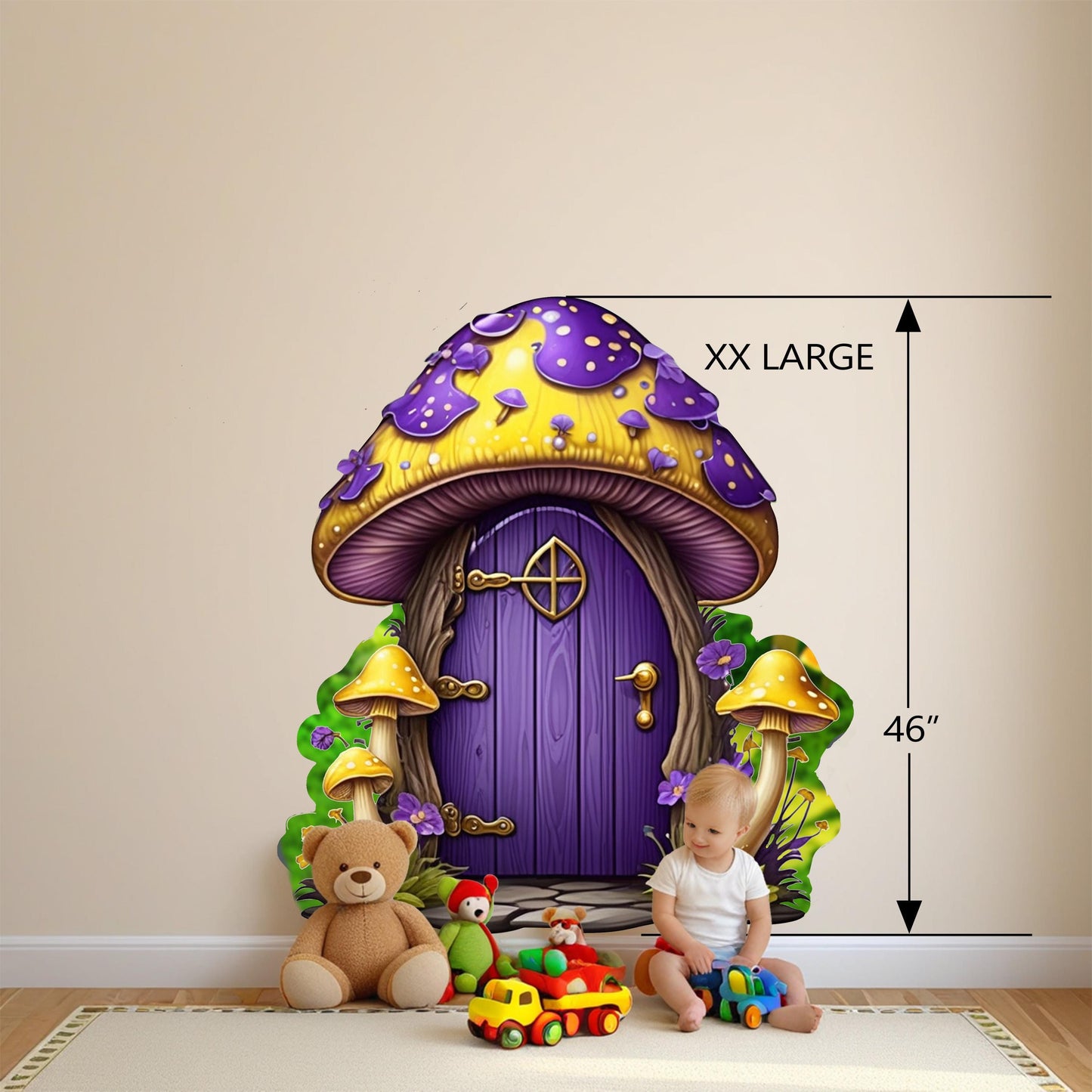 Whimsical Mushroom House vinyl wall decal