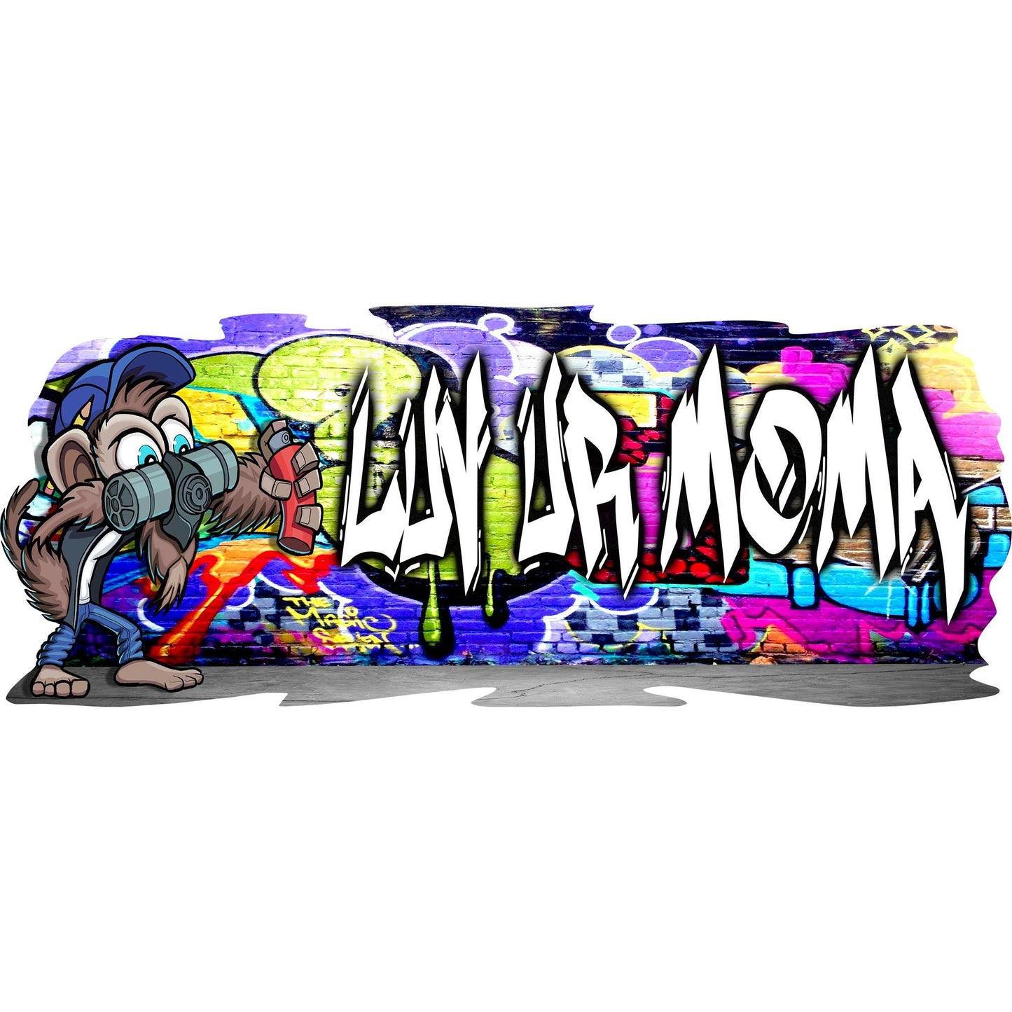 Mischievous Monkey-0 Graffiti Vinyl Wall Decal – Custom Name Street Art Decor
