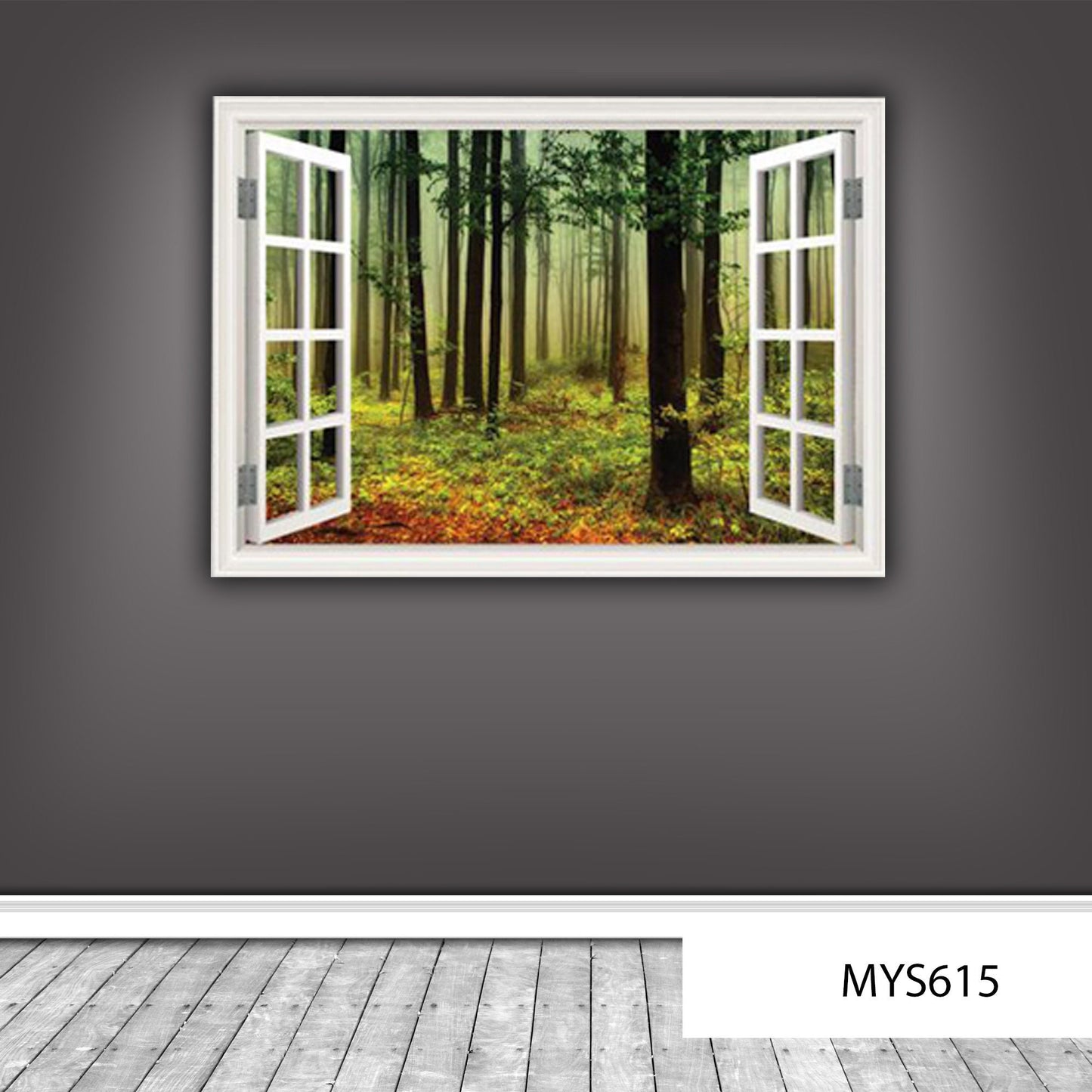 Woodland Wall Decal, Trees Wall Stickers, Nature-Inspired Window Decal, Lush Greenery Design, Peaceful Room Décor, Premium Vinyl Wall Mural