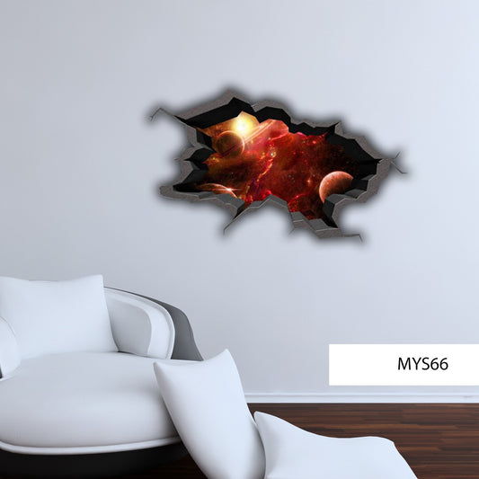 PLANET EARTH STICKER, Cracked Wall Decal, Wall Sticker Mural, Planet Wall Sticker, Deep Space Sticker, Space Room Décor