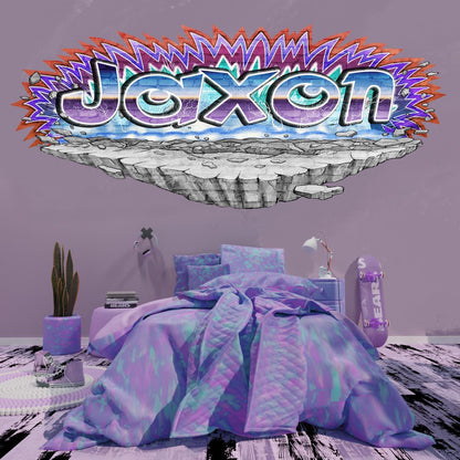 Custom Graffiti-0 Style Space Rock Wall Decal – Anime & Urban Art Explosion!