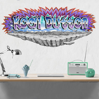 Custom Graffiti-0 Style Space Rock Wall Decal – Anime & Urban Art Explosion!