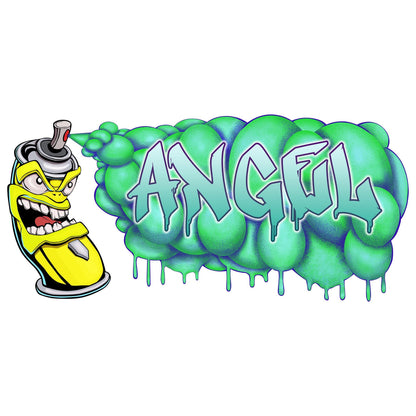 Custom Graffiti Spray Paint Can Wall Decal – “Stan the Can”-3 Art Sticker with Personalized Name – Urban Street Art Decor – Room Mural