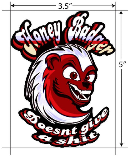Honey Badger Bust Vinyl Decal – “Honey Badger Doesn’t Give a Sh*t”