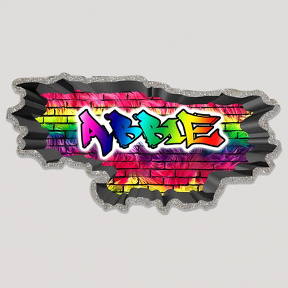 Personalized vinyl graffiti font wall sticker-Colorfull- 3D My Sticky Wall Decal - Vibrant Wall Decals Sticker - Unique Gift for Friends -