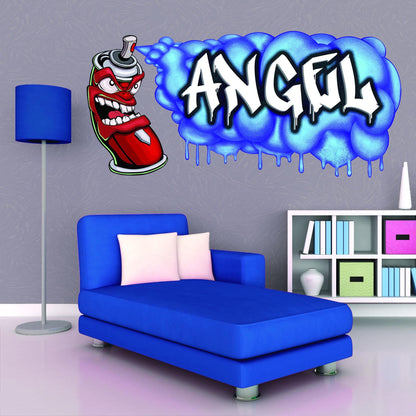 Custom Graffiti Spray Paint Can Wall Decal – “Stan the Can”-0 Art Sticker with Personalized Name – Urban Street Art Decor – Room Mural