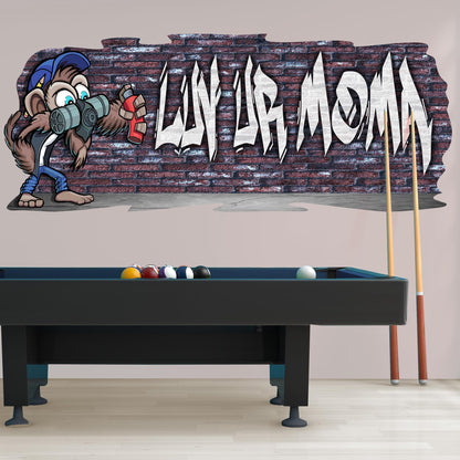 Mischievous Monkey-1 Graffiti Vinyl Wall Decal – Custom Name Street Art Decor