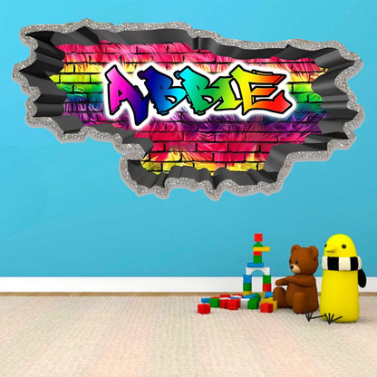 Personalized vinyl graffiti font wall sticker-Colorfull- 3D My Sticky Wall Decal - Vibrant Wall Decals Sticker - Unique Gift for Friends -