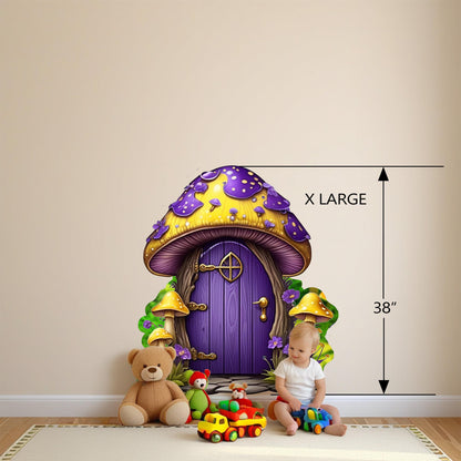 Whimsical Mushroom House vinyl wall decal