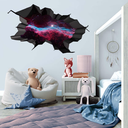 3D GALAXY DECAL, Stars Wall Decal, Room Wall Decal, Science Room Décor, Bedroom 3d Stickers, 3D Deep Space Decals