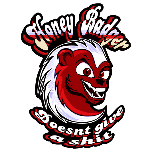 Honey Badger Bust Vinyl Decal – “Honey Badger Doesn’t Give a Sh*t”