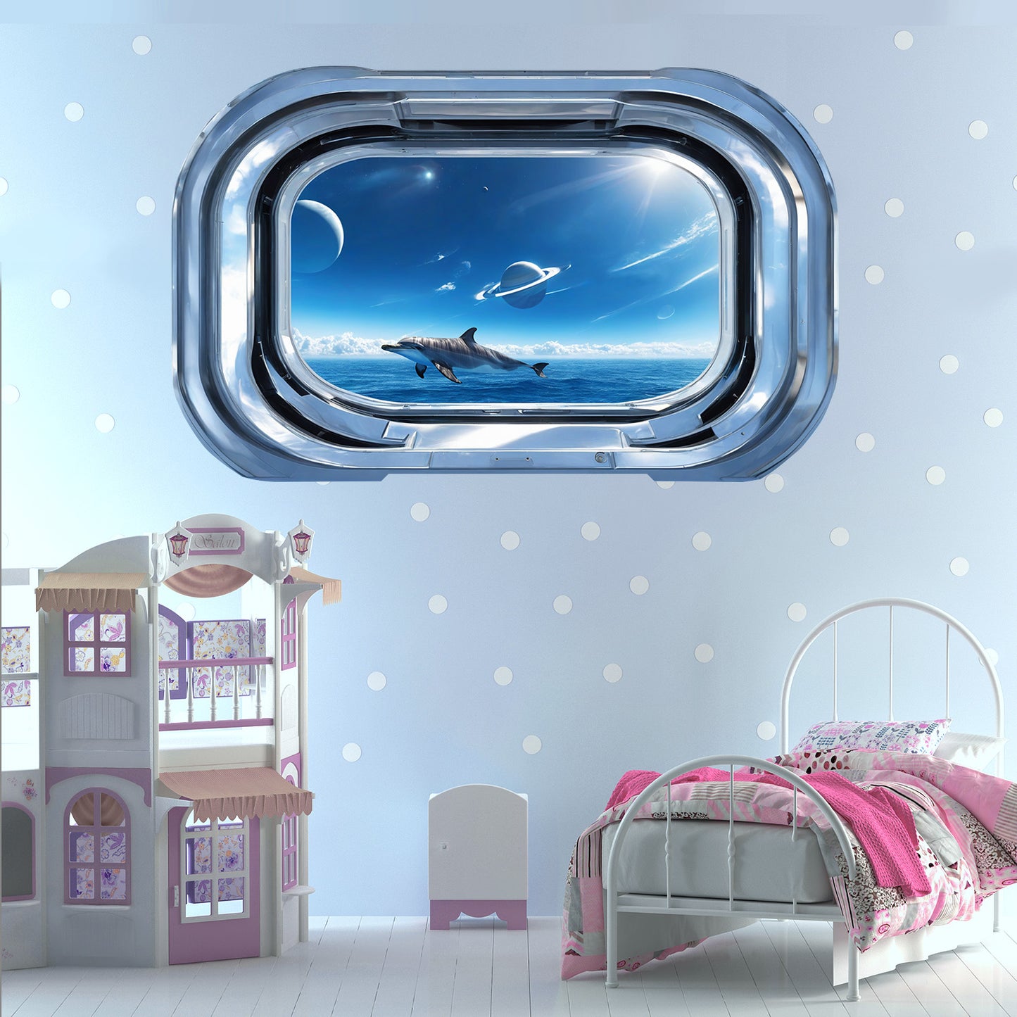 Ethereal Dolphin Space Portal Wall Decal