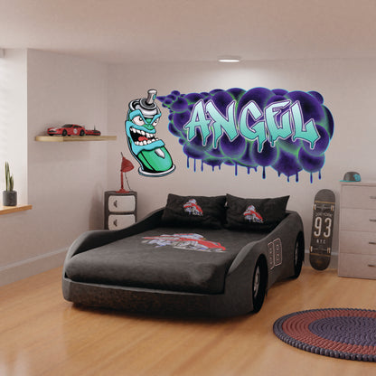 Custom Graffiti Spray Paint Can Wall Decal – “Stan the Can”-2 Art Sticker with Personalized Name – Urban Street Art Decor – Room Mural