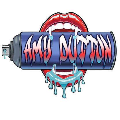 "Bite Me"-0 Graffiti Spray Can Vinyl Wall Decal – Custom Name Art, Sexy Vampire Mouth, Urban Street Style Decor