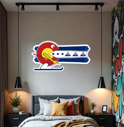 Colorado Pac-Man Skier Decal
