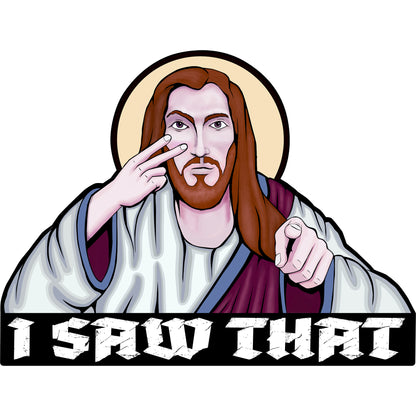 Funny Jesus Sticker Pack – Christian Humor Decals Set of 3 | “Y’all Need Jesus” “I’m Telling DAD” “I SAW THAT” | Faith Stickers Gift