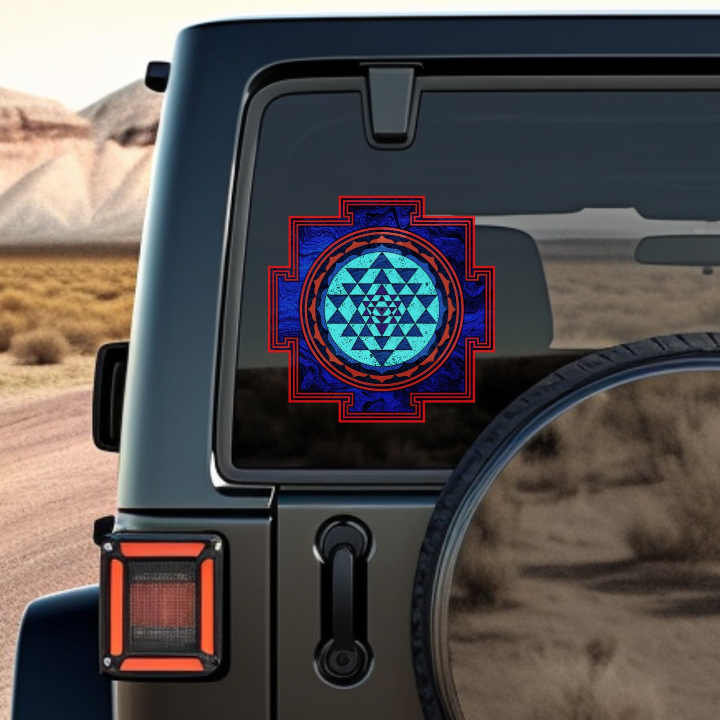 Shri Yantra Vinyl Sticker – Sacred Geometry Meditation Decal, Contour Cut, Laminated Water-resistant