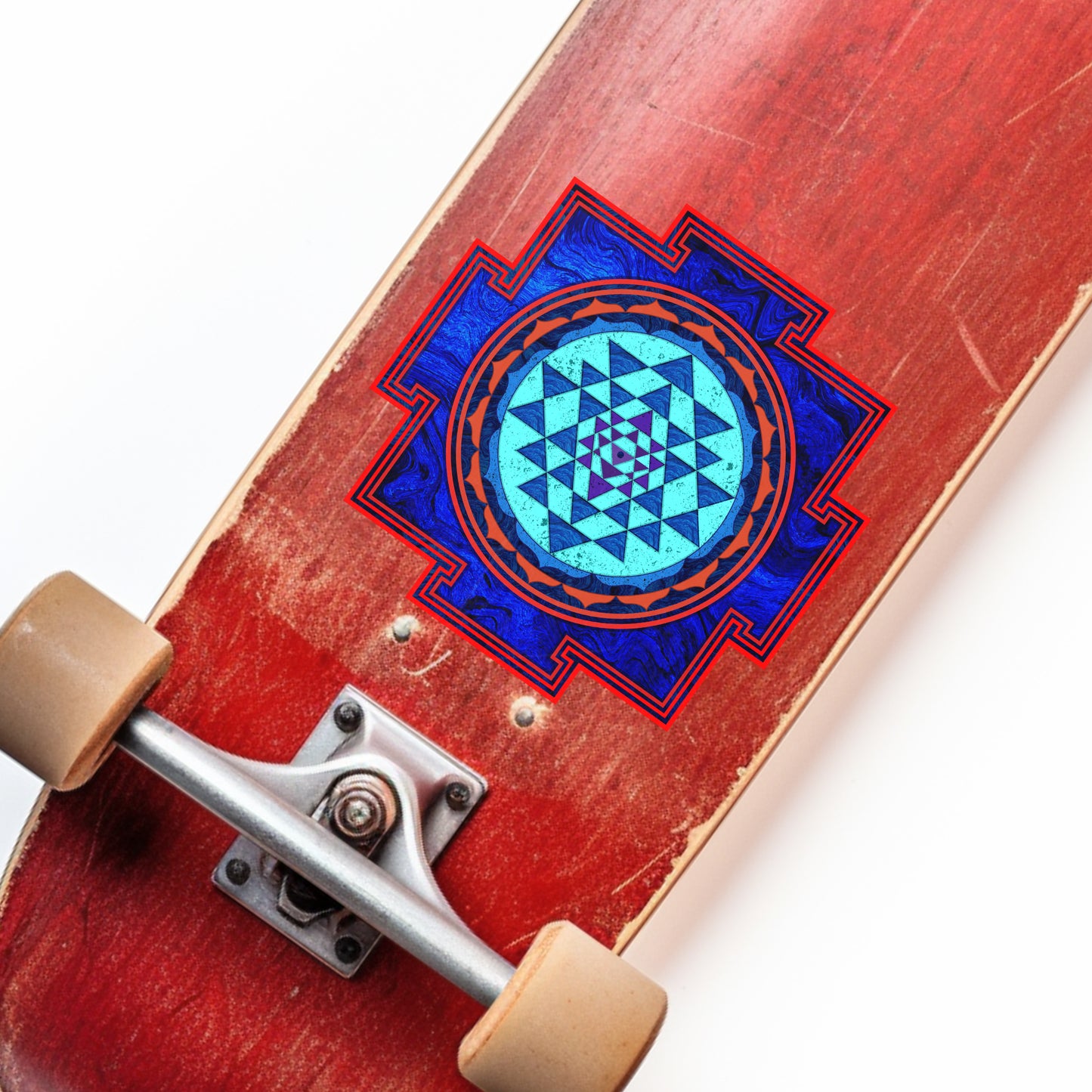 Shri Yantra Vinyl Sticker – Sacred Geometry Meditation Decal, Contour Cut, Laminated Water-resistant