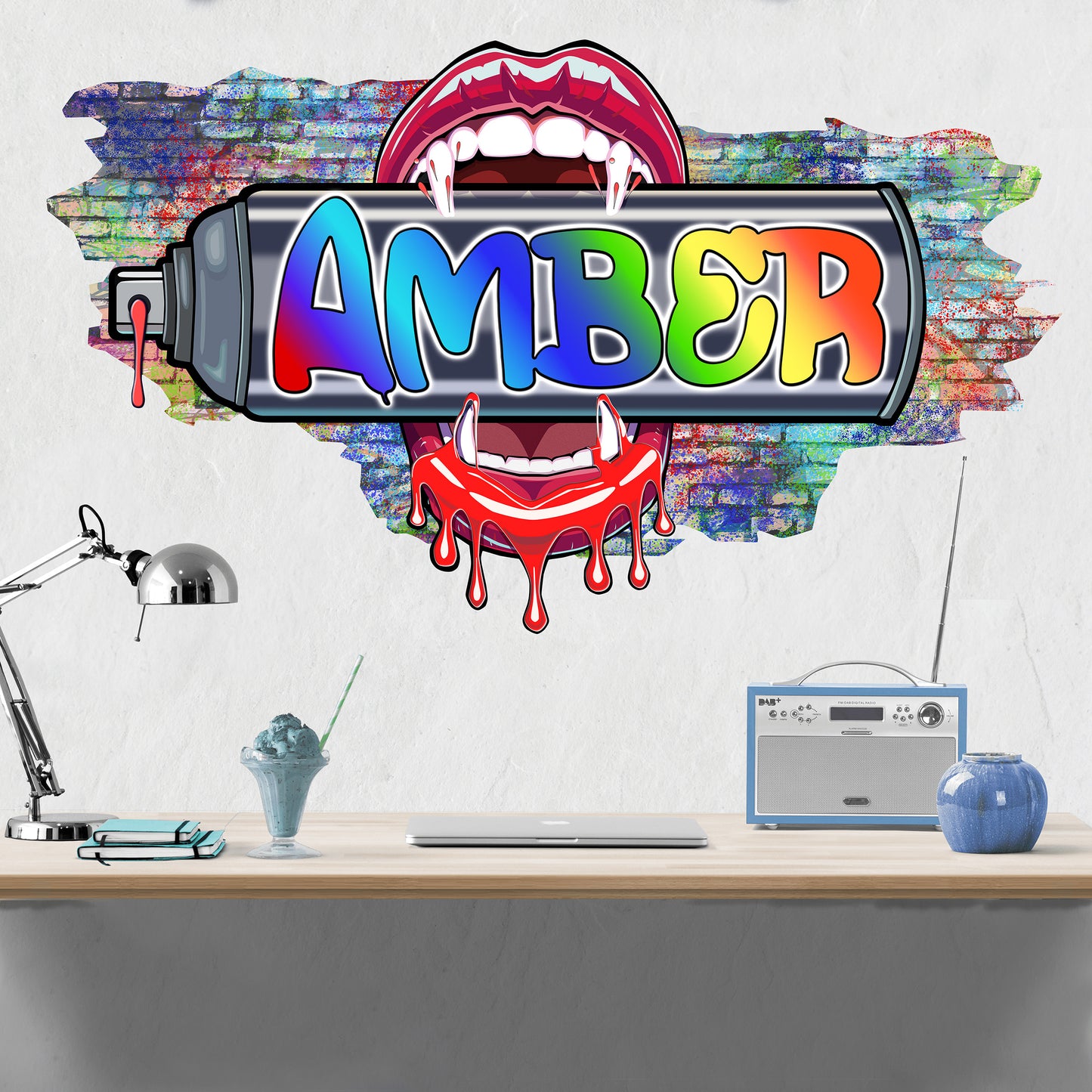 Urban Bite vinyl decal Painter drip font