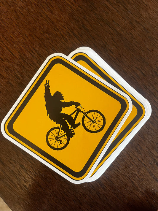 Mountain Bike Big Foot Crossing Sticker/Wall Decal