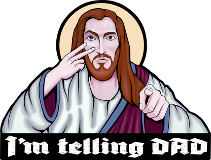 Funny Jesus Sticker Pack – Christian Humor Decals Set of 3 | “Y’all Need Jesus” “I’m Telling DAD” “I SAW THAT” | Faith Stickers Gift