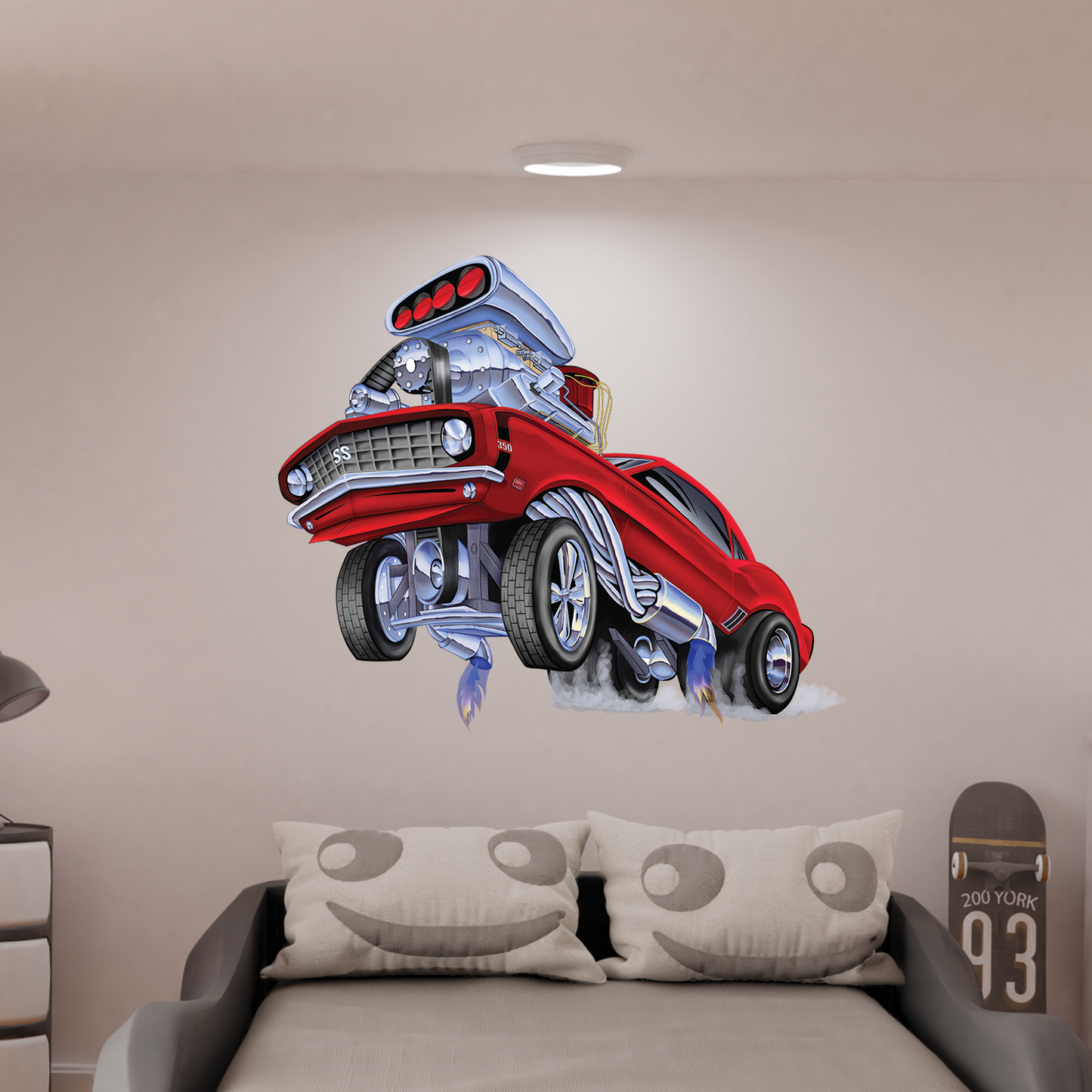 Camaro Wall Sticker, Classic Car Wall Decal, Boys Room Decor, Garage Wall Art, Racing Decals, Removable Wall Decal, Man Cave Decor