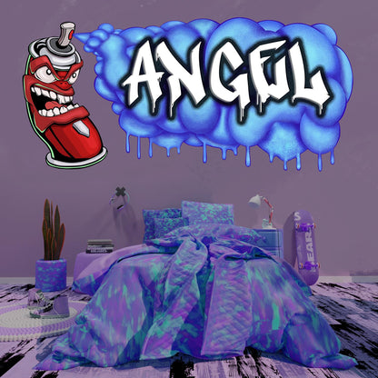 Custom Graffiti Spray Paint Can Wall Decal – “Stan the Can”-0 Art Sticker with Personalized Name – Urban Street Art Decor – Room Mural