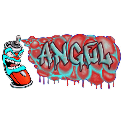 Custom Graffiti Spray Paint Can Wall Decal – “Stan the Can”-5 Art Sticker with Personalized Name – Urban Street Art Decor – Room Mural