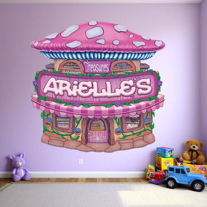 Custom Fantasy Mushroom Gift Shop Wall Decal