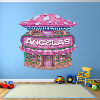 Custom Fantasy Mushroom Gift Shop Wall Decal
