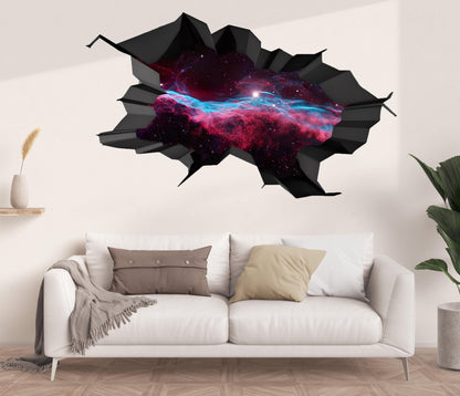 3D GALAXY DECAL, Stars Wall Decal, Room Wall Decal, Science Room Décor, Bedroom 3d Stickers, 3D Deep Space Decals