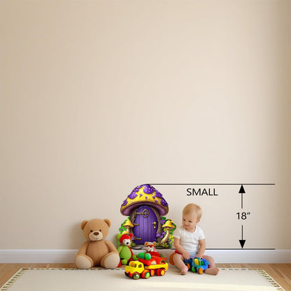 Whimsical Mushroom House vinyl wall decal