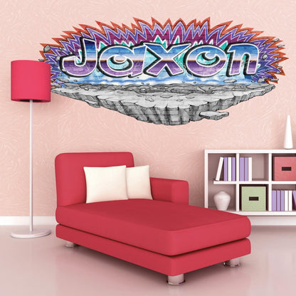 Custom Graffiti-0 Style Space Rock Wall Decal – Anime & Urban Art Explosion!
