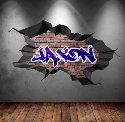 Graffiti Name Wall Decor, Custom Art Decal, Personalized Name Wall Decal, Teen Room Decor, Gift For Kids, Custom Name Wall Sticker