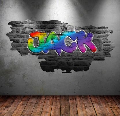 Custom Graffiti Name Wall Art Decal - Personalized Street Art Decor - Unique Urban Home Decoration - Removable Vinyl Sticker