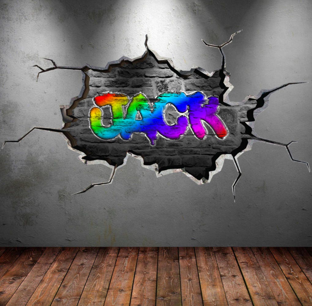 Personalized Graffiti Wall Art | Custom 3D Name Decal | Vinyl Art Decor Sticker | Removable Peel and Stick Room Decor | Wall Decal